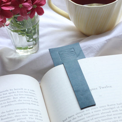 Leather Bookmark - Grey