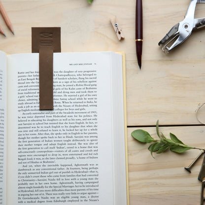 Leather Bookmark - Grey