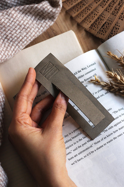 Leather Bookmark - Grey