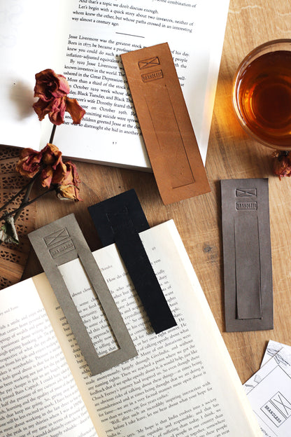 Leather Bookmark - Brown