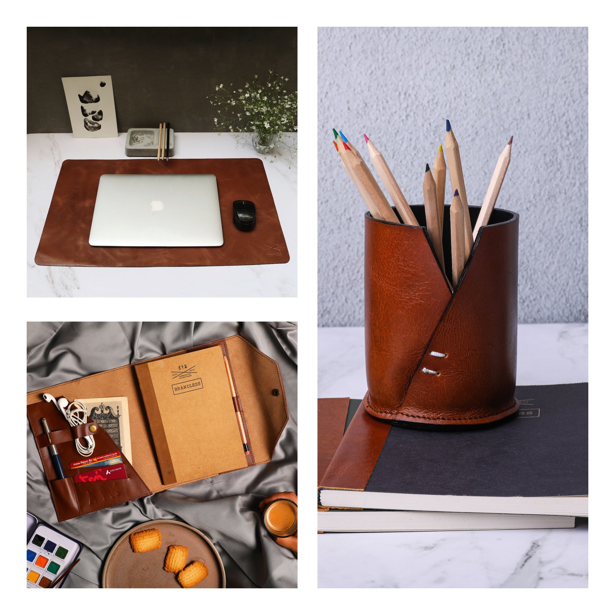 MOOG Classic Leather Desk Set - Desk Accessories Set - Personalized De -  Moogdesk